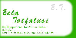 bela totfalusi business card